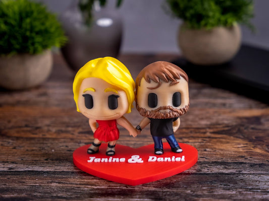 Pärchen POP Figuren - Personalisierbar: Name Haare Gesicht Farben und vieles weiteres